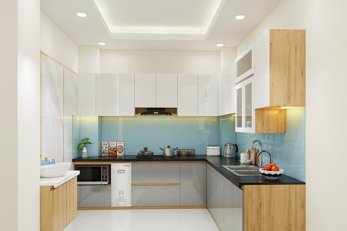 Tủ bếp gỗ MDF phủ Acrylic Noline BLT2101