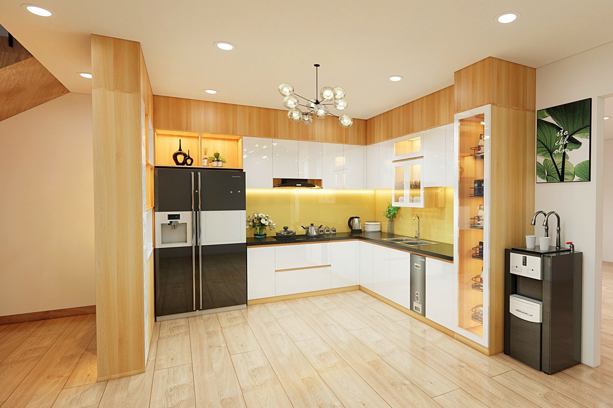 Tủ bếp gỗ MDF phủ Acrylic Noline BLT21013