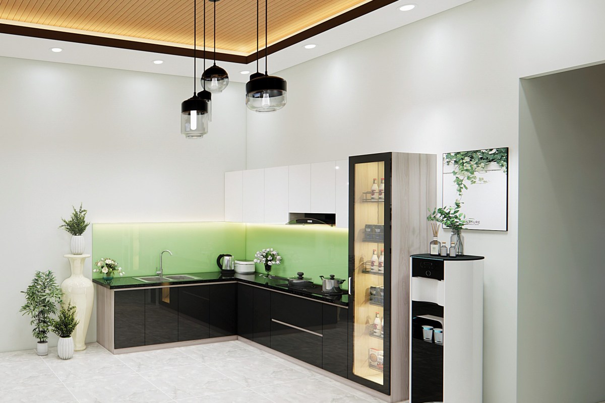Tủ bếp gỗ MDF phủ Acrylic Noline BLT21014