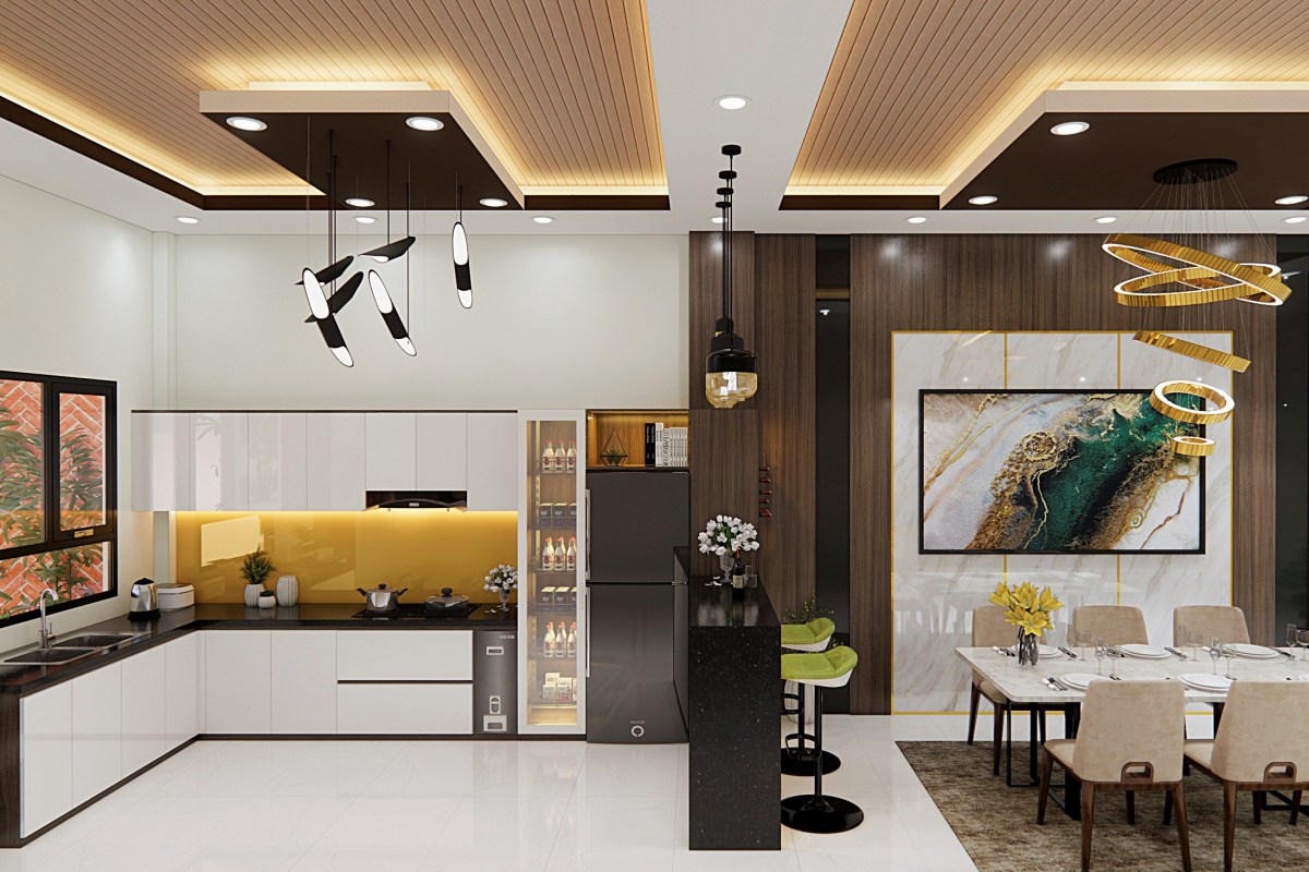 Tủ bếp gỗ MDF phủ Acrylic Noline BLT2102