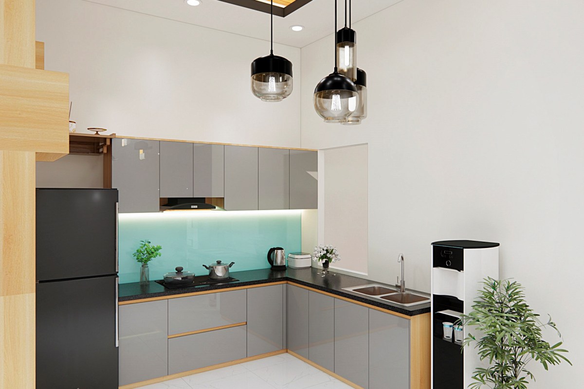 Tủ bếp gỗ MDF phủ Acrylic Noline BLT2103