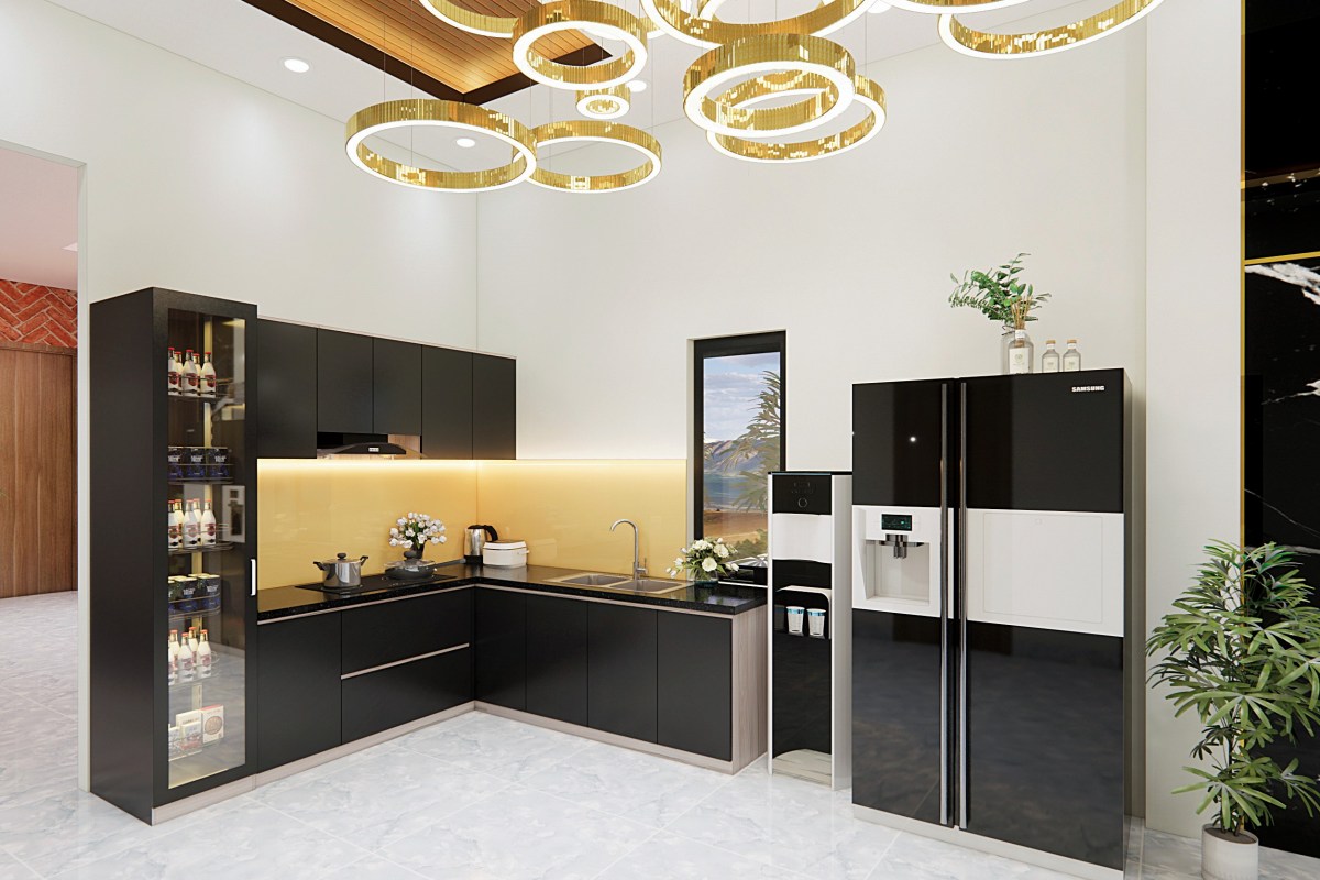 Tủ bếp gỗ MDF phủ Acrylic Noline BLT2105