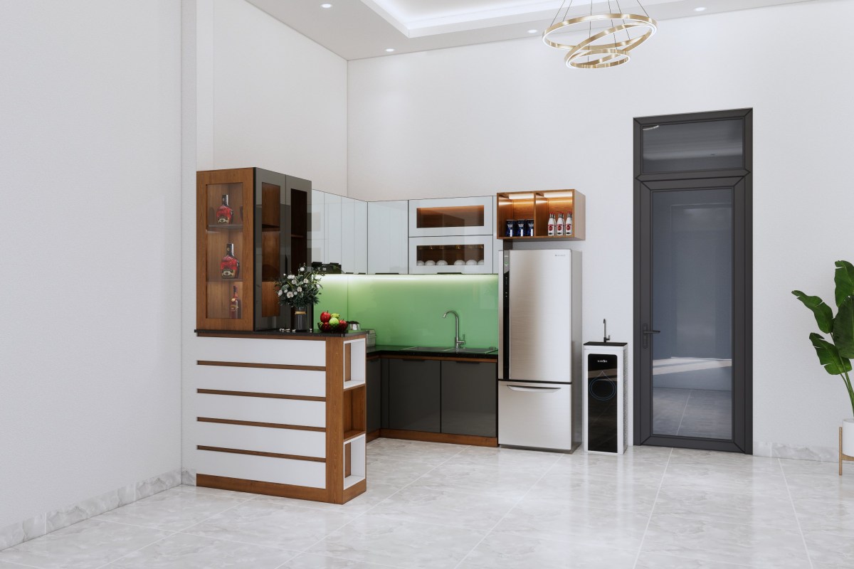 Tủ bếp cánh kính cường lực BLT3101