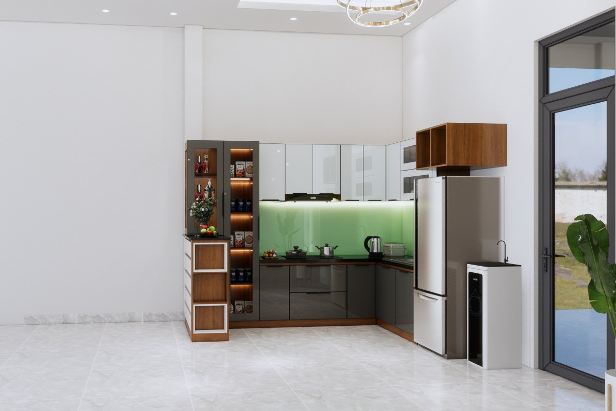 Tủ bếp cánh kính cường lực BLT3102