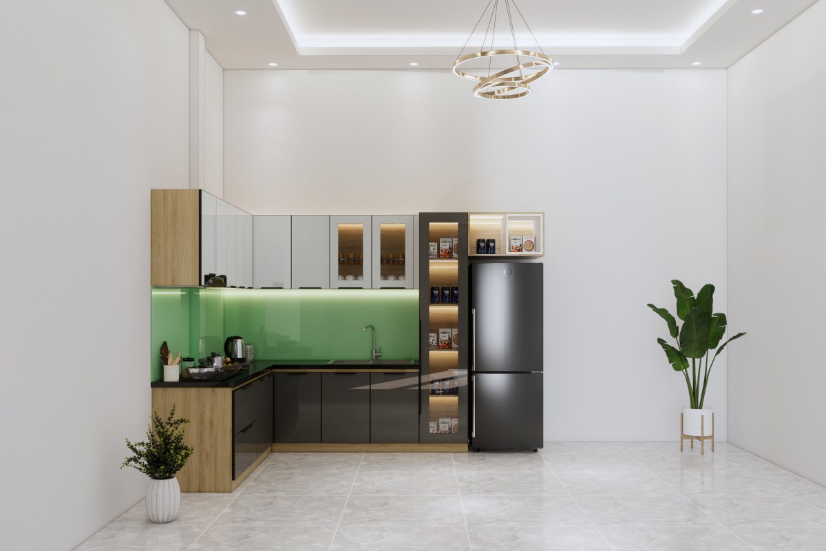 Tủ bếp cánh kính cường lực BLT3103