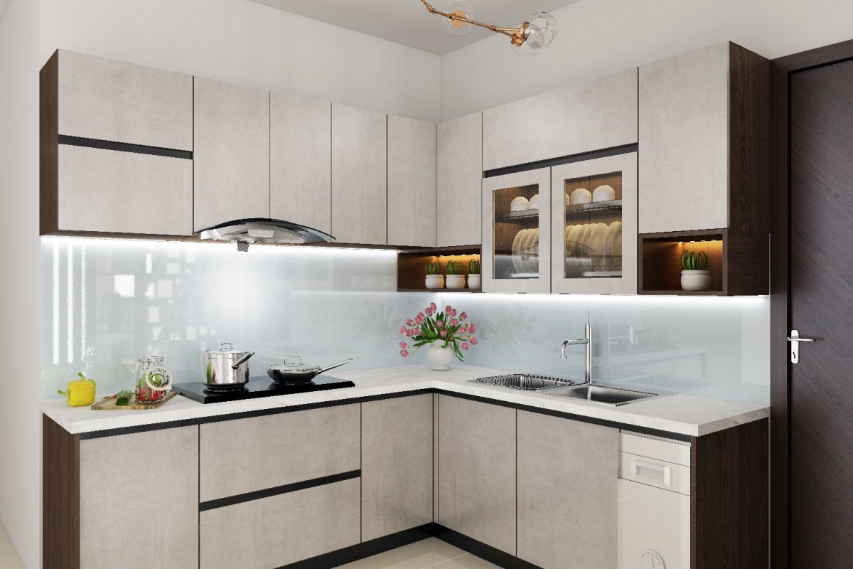 Tủ bếp gỗ MDF cánh Melamine BLT4101