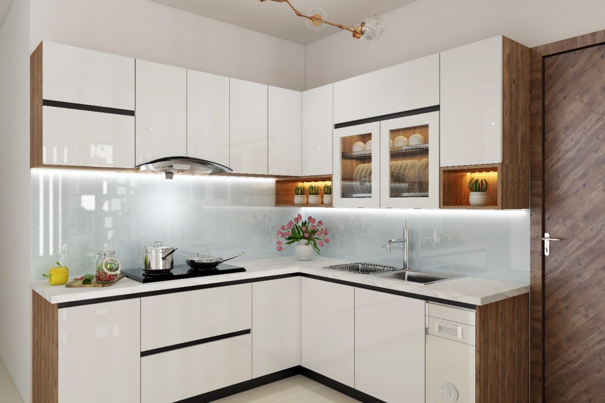 Tủ bếp gỗ MDF cánh Melamine BLT4102