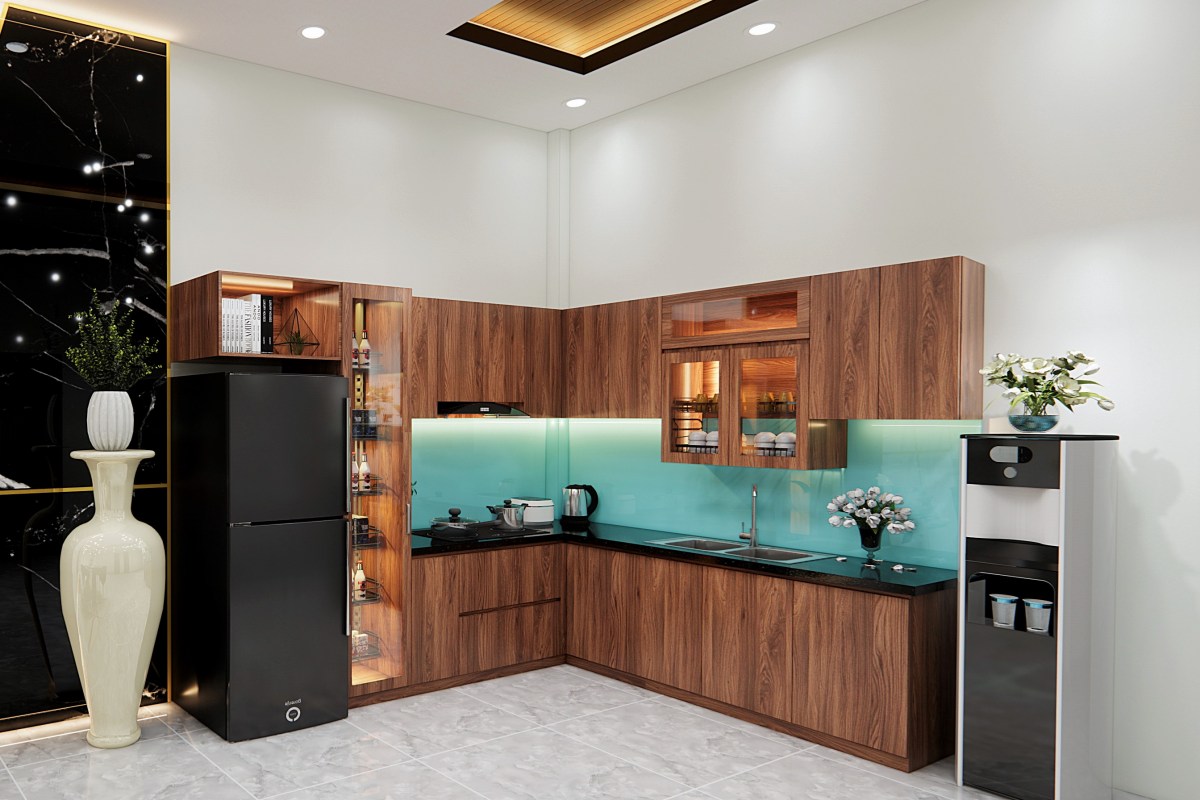 Tủ bếp gỗ MDF cánh Melamine BLT4106