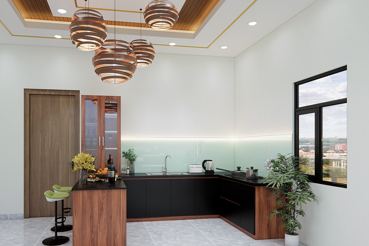 Tủ bếp gỗ MDF cánh Melamine BLT4107