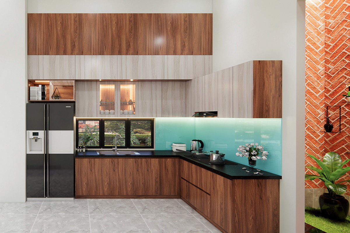 Tủ bếp gỗ MDF cánh Melamine BLT4108