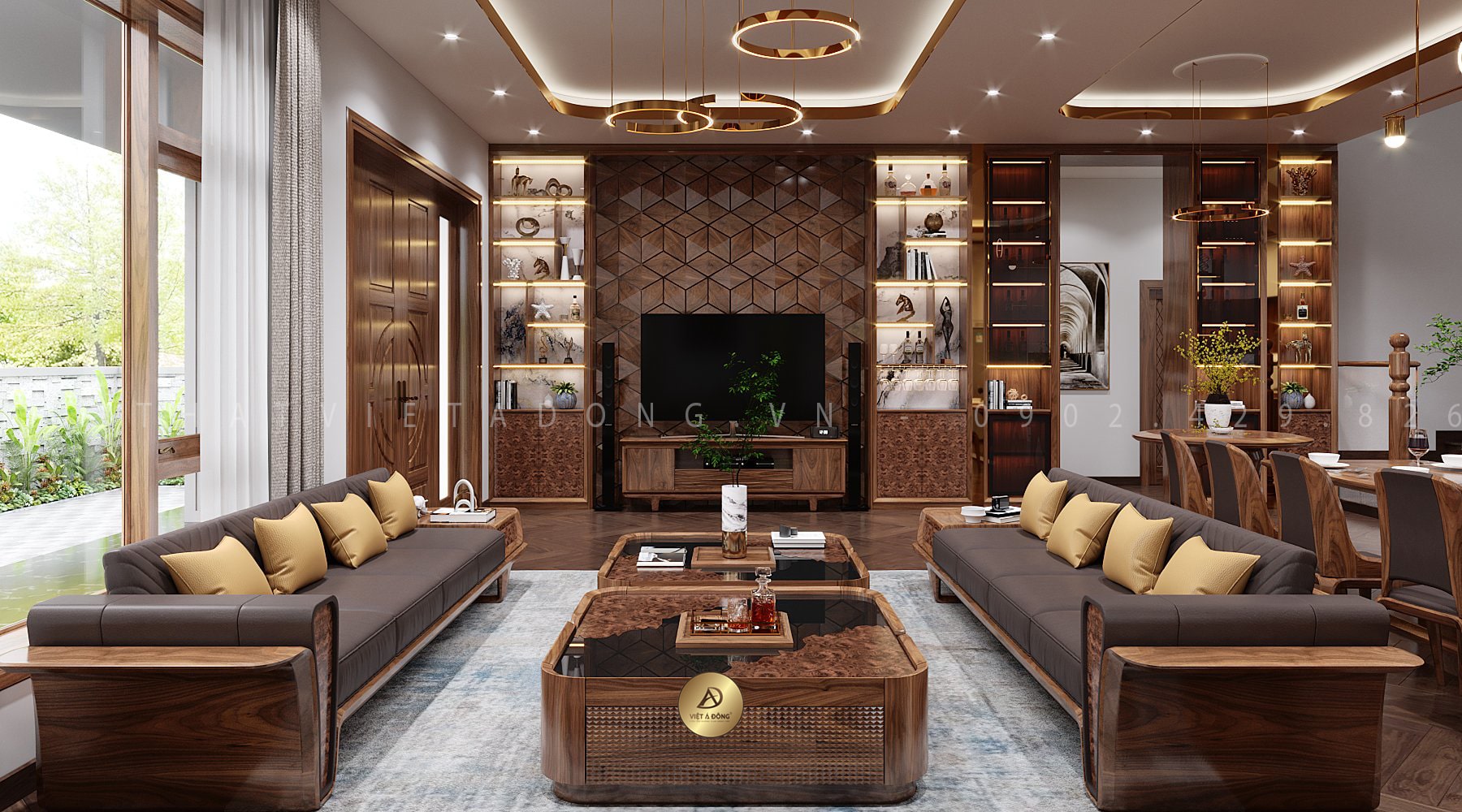 Bộ sofa chữ U hiện đại